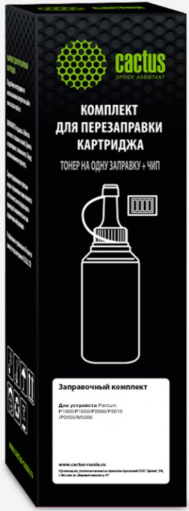 

Тонер Cactus CS-RK-PX-110 черный флакон 65гр. (в компл.:чип) P1000/P1050/P2000/P2010/P2050/M5000 для, CS-RK-PX-110
