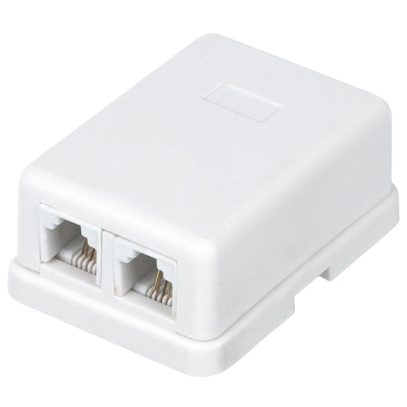

Розетка настенная Cabcoil CC-RJ12-WH-2 телефонная RJ12 (6P4C), 2 порта, белая, CC-RJ12-WH-2