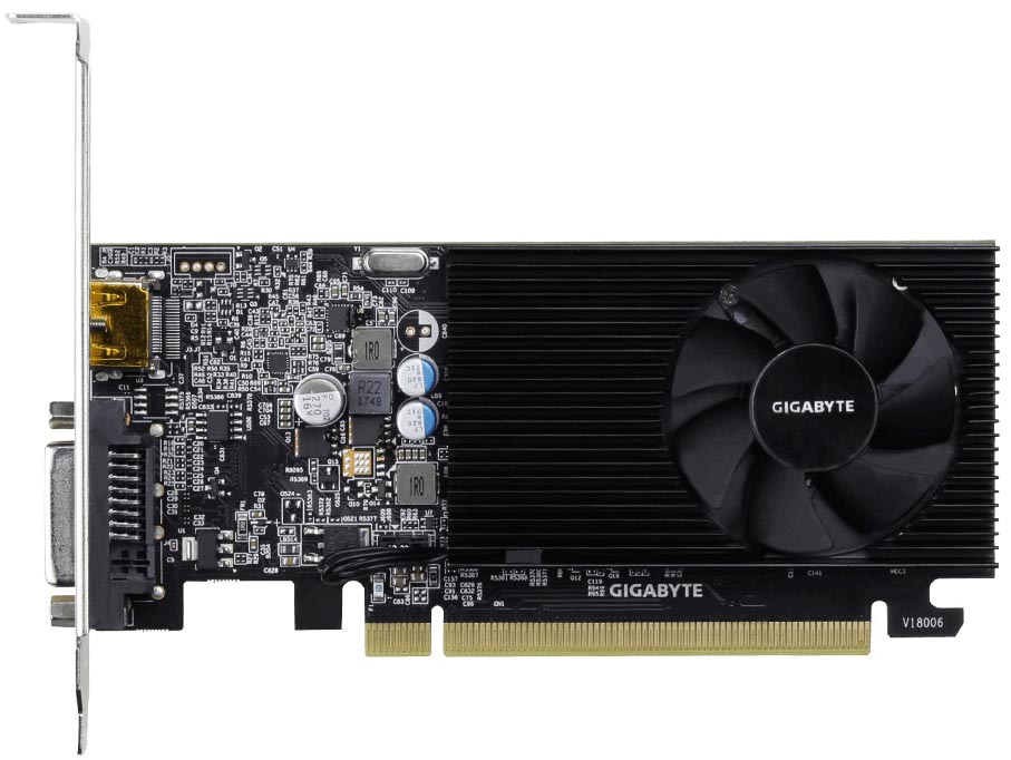 

Видеокарта PCI-E GIGABYTE GeForce GT 1030 (GV-N1030D4-2GL) 2GB Low Profile GDDR4 64bit 14nm DVI-D(HDCP)/HDMI RTL, GeForce GT 1030 (GV-N1030D4-2GL)