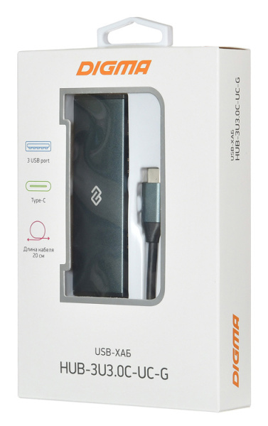 фото Разветвитель USB 3.1 Digma HUB-3U3.0С-UC-G в Ростове-на-Дону