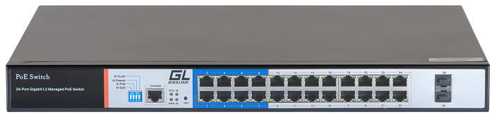 

Коммутатор GIGALINK GL-SW-G205-24P 24 PoE (802.3af/at) портов 10/100/1000Мбит/с 8 до 250 м cat.6, 2*SFP 1000Мбит/с, 400Вт, GL-SW-G205-24P