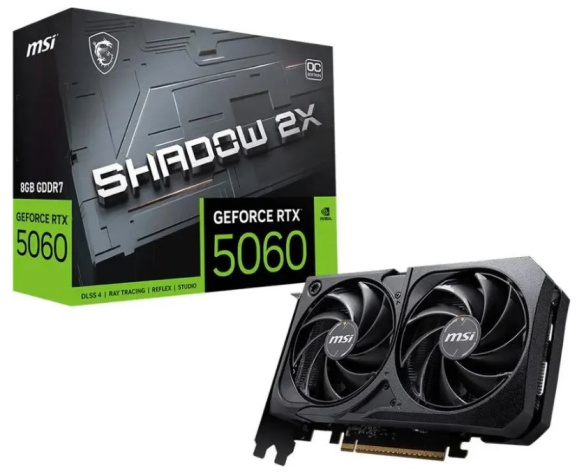 фото Видеокарта MSI GeForce RTX 5060 SHADOW 2X (RTX 5060 8G SHADOW 2X) в Екатеринбурге