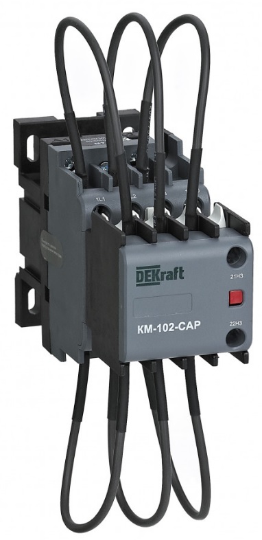 

Контактор DEKraft 22422DEK конденсаторый 20кВАр, 220/230В, AC6b, 1НО1НЗ серии КМ-102-CAP, 22422DEK