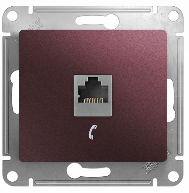 

Розетка Schneider Electric GSL001181T Glossa телефонная RJ11 баклажановая, GSL001181T
