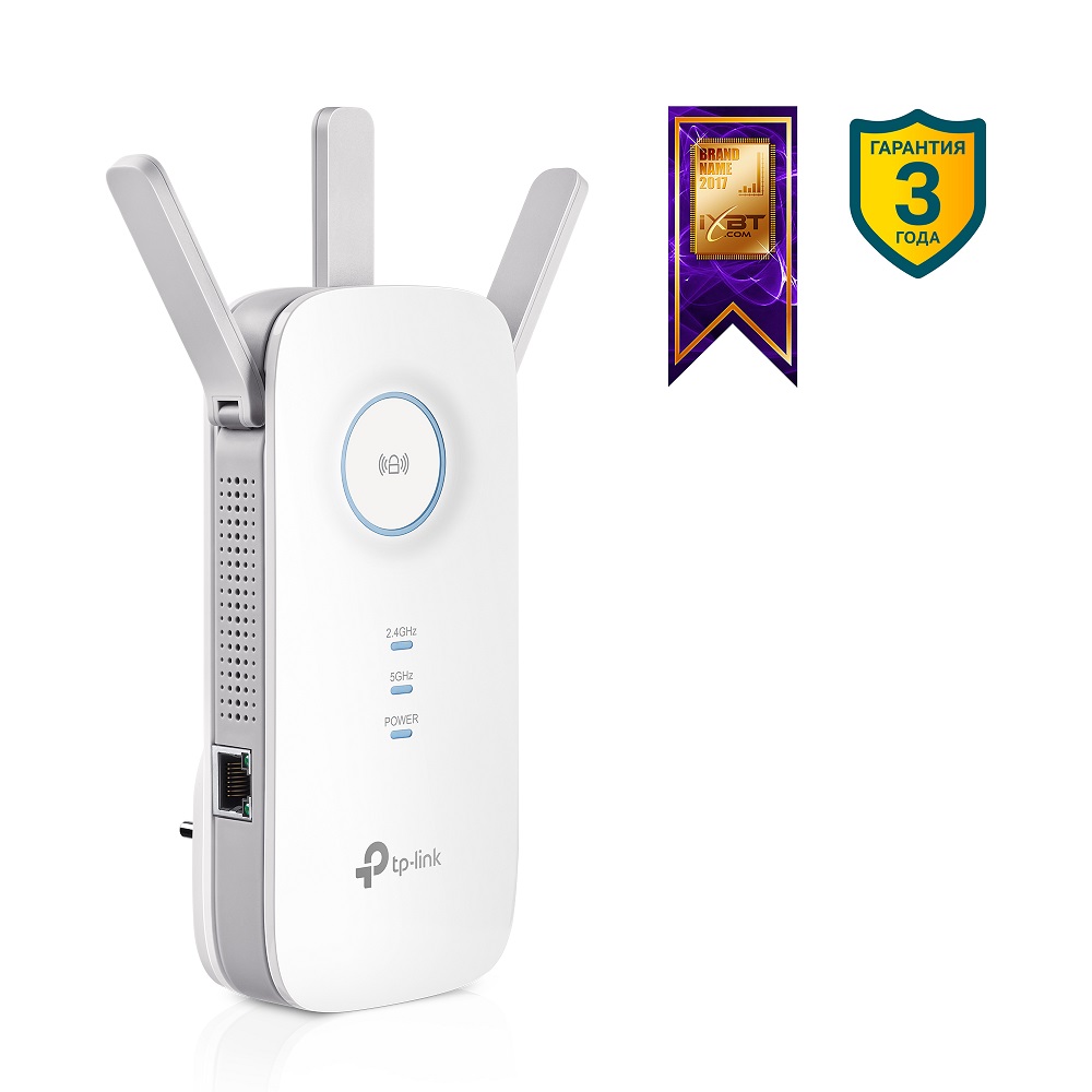 

Повторитель TP-LINK RE450 Wi-Fi 1300Mbps at 5GHz + 450Mbps at 2.4GHz, 802.11ac/a/b/g/n, 1 10/100/1000M LAN, RE450