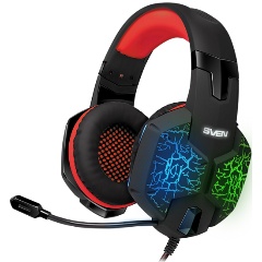 

Гарнитура Sven AP-U988MV SV-014780 игровая, черный-красный (USB, LED, 7.1), AP-U988MV