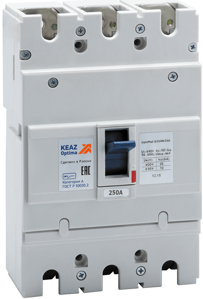 

Автоматический выключатель в литом корпусе КЭАЗ 100011 OptiMat E250L200-УХЛ3, 100011