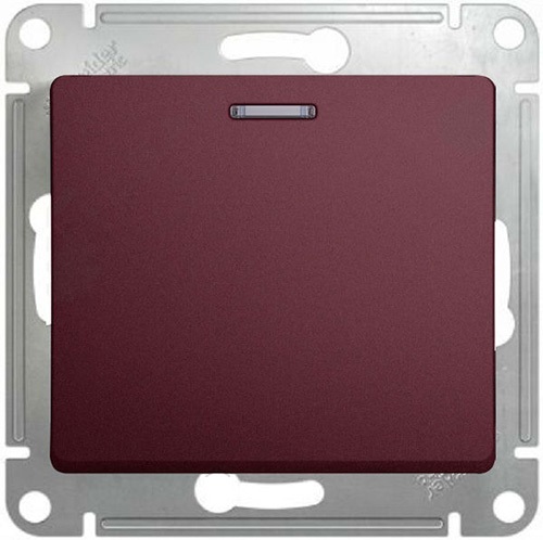 

Выключатель Schneider Electric GSL001113 Glossa (баклажановый) 1-клавишный с подсветкой, механизм, сх.1а, GSL001113