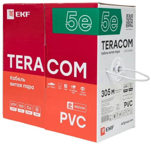 фото Кабель витая пара  EKF TRC-5EUTP-04PVC-GY-IN3 в Волгограде