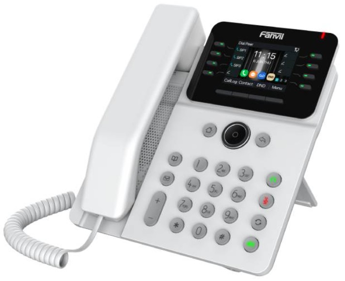 

Телефон VoiceIP Fanvil V62G White 2 гигабитных порта, 12 SIP линий, 21 DDS клавиша, цветной дисплей 2,8", белый, POE, БП, V62G White