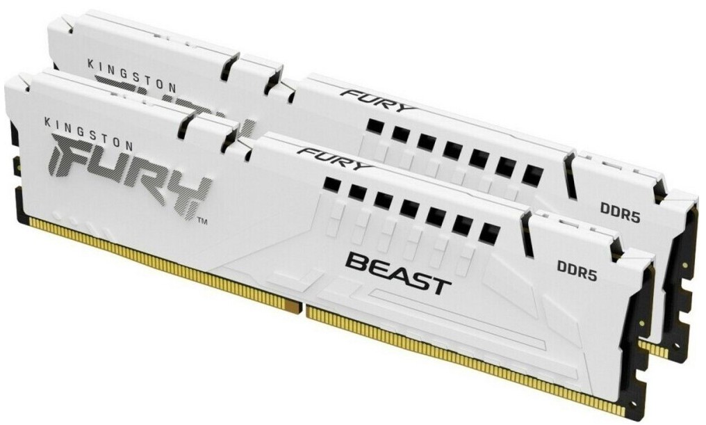 

Модуль памяти DDR5 64GB (2*32GB) Kingston FURY KF552C40BWK2-64 Beast White XMP PC5-41600 5200MHz 2RX8 CL40 1.25V 288-pin 16Gbit heatsink, KF552C40BWK2-64