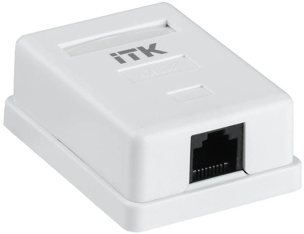 

Розетка ITK CS2-1C06U-12 настенная, RJ45 кат. 6 UTP 1-порт, белая, CS2-1C06U-12