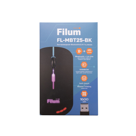 фото Оптическая светодиодная мышь Filum FL-MBT25-BK, Черный, [FL-MBT25-BK] в Екатеринбурге