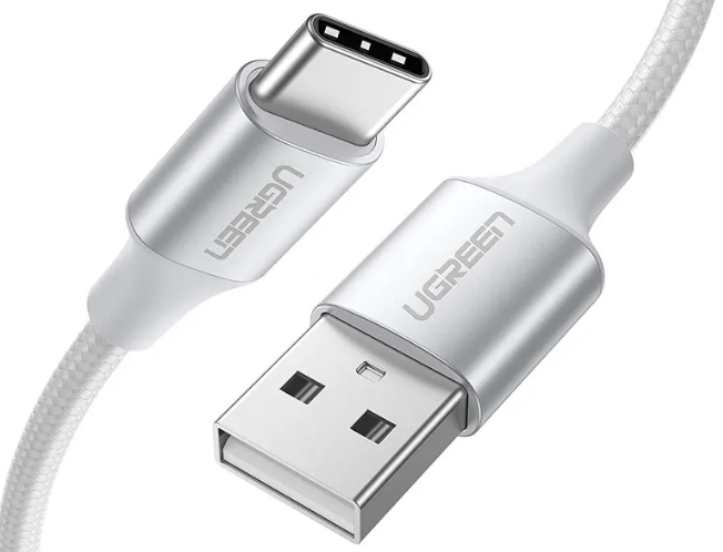 

Кабель UGREEN US288 60129_ USB-A 2.0 to USB-C Cable Nickel Plating Aluminum Braid, 0.25м, белый, US288