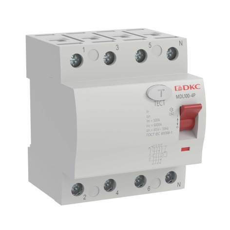 Изображение товара Выключатель дифференциального тока DKC MDL100-4P2-40-AC 30мА 415В 4 полюса