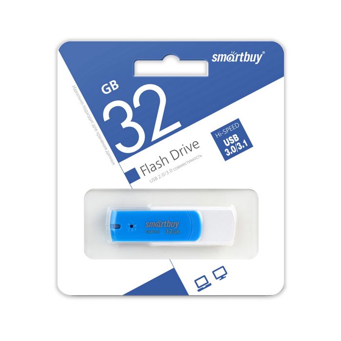 

Накопитель USB 3.0 32GB SmartBuy SB32GBDB-3 Diamond синий, SB32GBDB-3