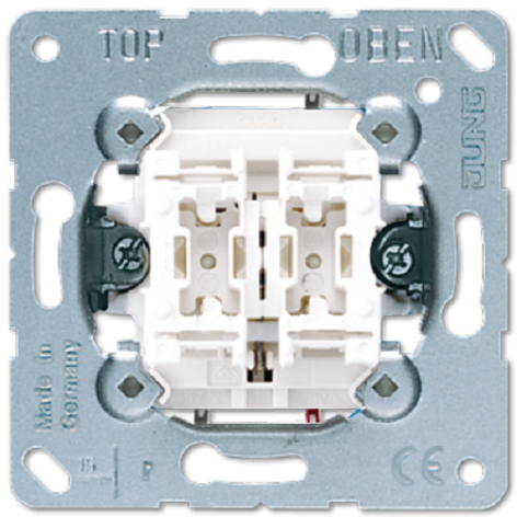 Изображение товара Выключатель Jung 539VU для жалюзи с двумя клавишами, серебристый, скрытая установка