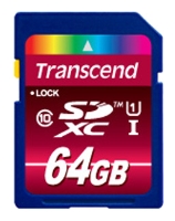 

Карта памяти 64GB Transcend TS64GSDXC10U1 SDXC Class 10 UHS-1, TS64GSDXC10U1