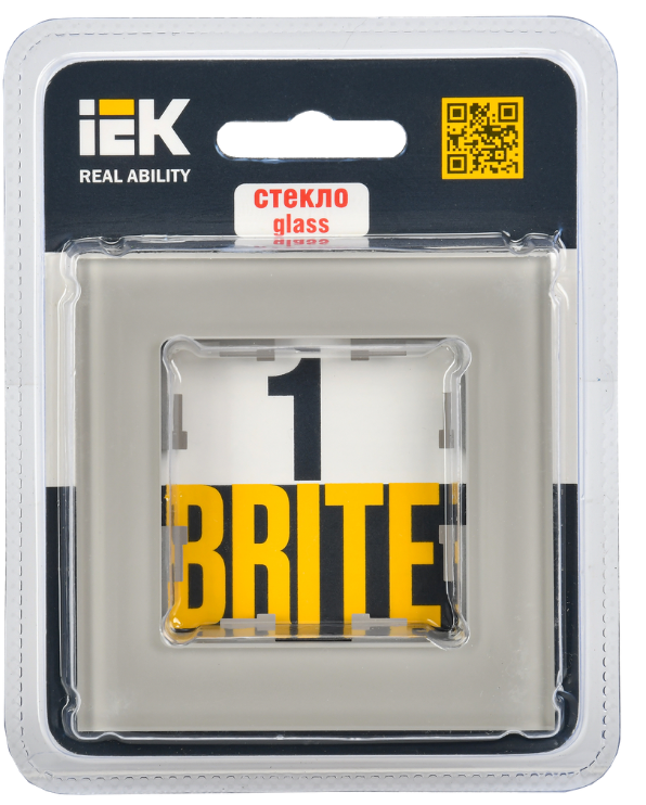 

Рамка одинарная IEK BR-M12-G-K30 BRITE РУ-1-2-БрД Стекло Дымчатый, BR-M12-G-K30