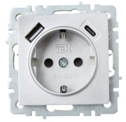 фото Розетка с заземлением IEK BR-R14-16-U22-018-K47