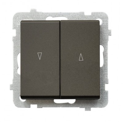 

Выключатель Ospel LP-7R/m/40 для управления жалюзи, 10AX, 250V, 2200W, IP-20, клеммы безвинтовые, шоколадный металлик, LP-7R/m/40
