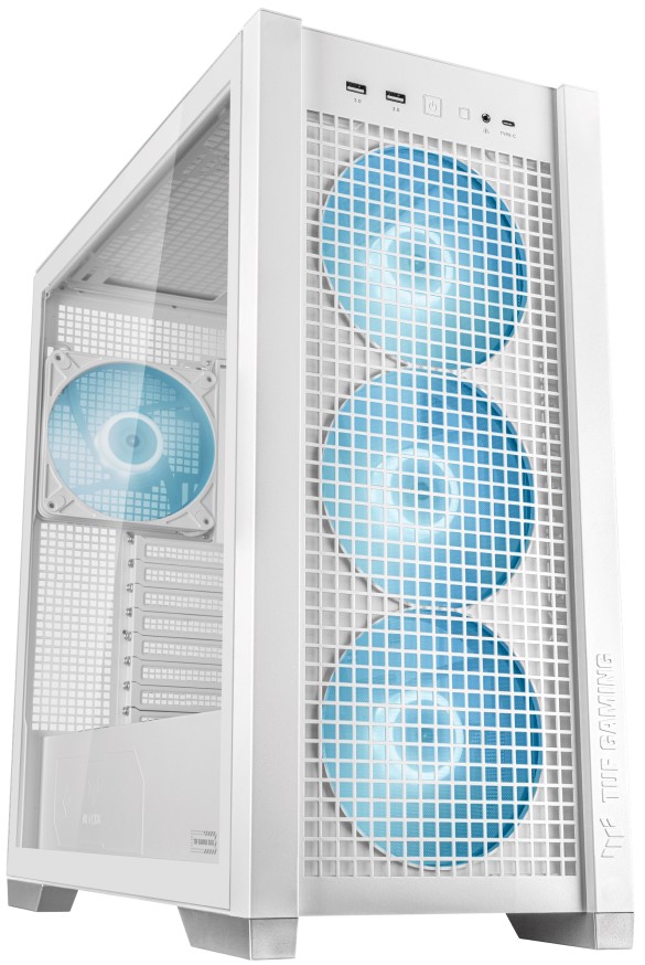 

Корпус eATX ASUS TUF GAMING GT302 TG ARGB WHITE 90DC00I3-B19000 без БП, боковая панель из закалённого стекла, 2*USB 3.2, USB Type-C, TUF GAMING GT302 TG ARGB WHITE