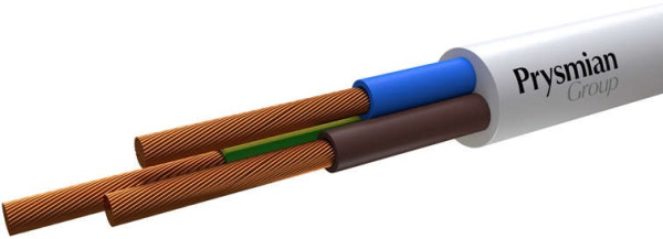 Изображение товара Кабель РЭК-Prysmian ПВС 2,5 кв.мм 3-жильный белый