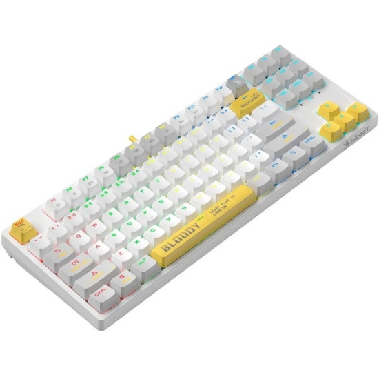 

Клавиатура A4Tech S87 USB ENERGY WHITE белая/желтая, механическая, USB, for gamer, LED (1971729), S87 USB ENERGY WHITE