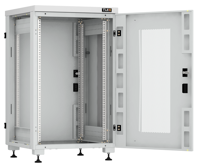 

Шкаф напольный 19", 24U TLK TFI-246080-PMMM-R-GY Lite II, перфорированная дверь, цельнометаллические стенки и задняя дверь, Ш600хВ1241хГ800мм, в разоб, TFI-246080-PMMM-R-GY