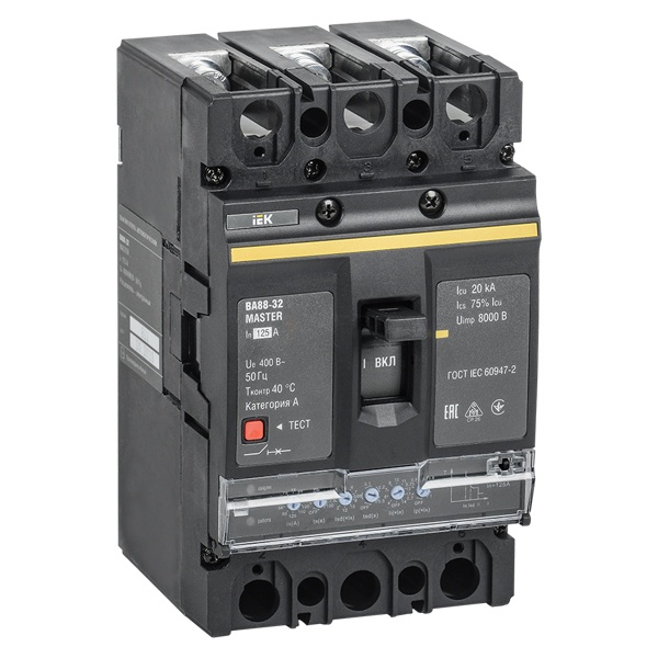 

Автоматический выключатель в литом корпусе IEK SVA11-3-0125-02 ВА88-32 3Р 125А 35кА MASTER с электрон. расц., SVA11-3-0125-02