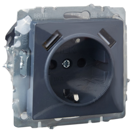 фото Розетка с заземлением  IEK BR-R14-16-U21-D21-K35 в Уфе