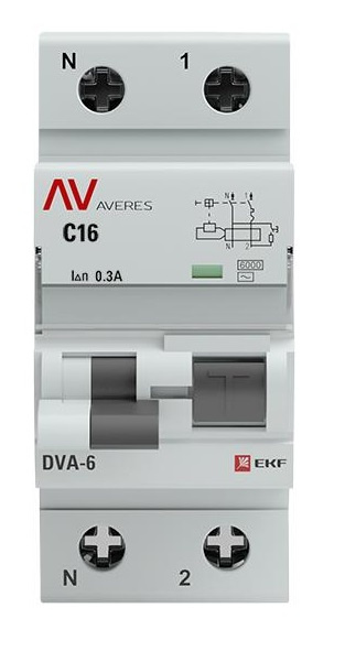фото Автомат дифференциальный EKF rcbo6-1pn-16C-300-ac-av в Перми