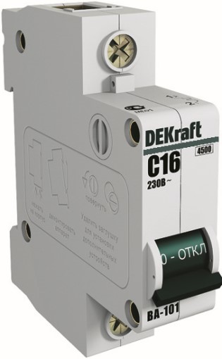 

Автоматический выключатель DEKraft 11005DEK ВА-101 1Р 10А (B) 4,5кА, 11005DEK