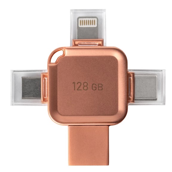

Накопитель USB 3.0 128GB SmartBuy SB128GBMC15A MC15A Metal Quad 4-in-1 (Lightning + USB Type-A + USB Type-C + micro USB) розовый металл, SB128GBMC15A