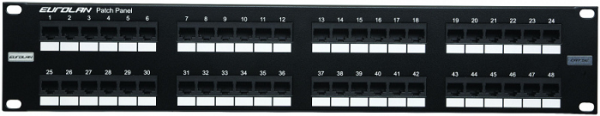 фото Патч-панель 19, 48xRJ45, UTP, Кат. 5е Eurolan 27B-U5-48BL в Уфе