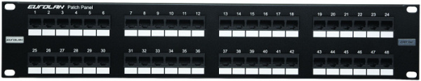 фото Патч-панель 19, 48xRJ45, UTP, Кат. 5е Eurolan 27B-U5-48BL в Перми
