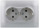 фото Розетка двухместная с заземлением в сборе IEK SK-R24-16-K23-F в Казани