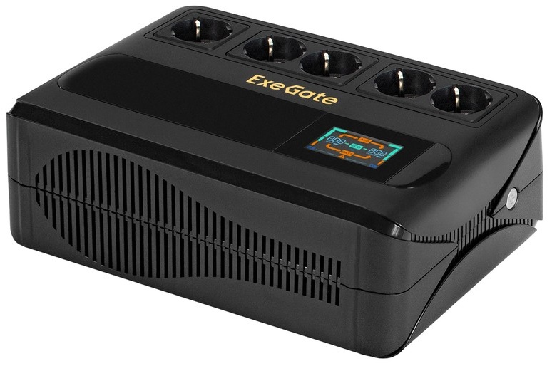 

Источник бесперебойного питания Exegate NEO Smart BU-800.LCD.AVR.5SH EX295685RUS 800VA/480W, LCD, AVR, 5*Schuko, Black, NEO Smart BU-800.LCD.AVR.5SH