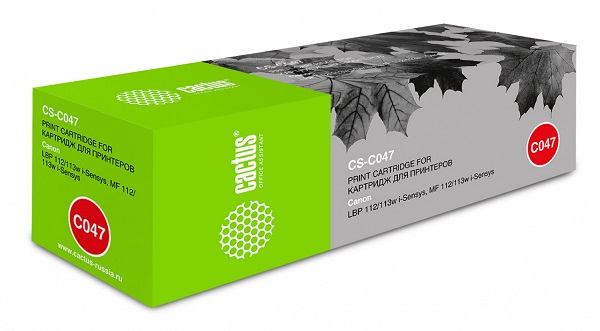 

Картридж Cactus CS-C047 черный (1600стр.) для Canon LBP112/LBP113W, CS-C047