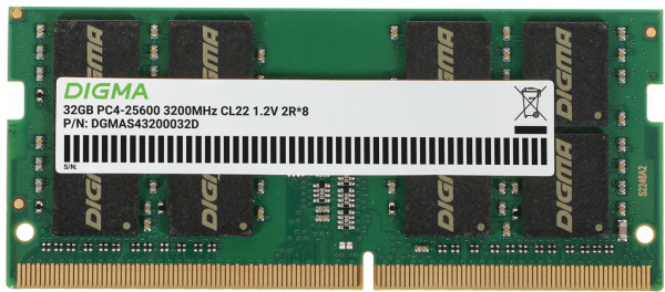 фото Модуль памяти SODIMM DDR4 32GB Digma DGMAS43200032D в Уфе
