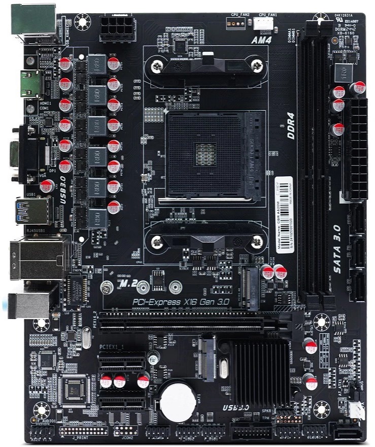 

Материнская плата mATX CBR A520 AM4, 2*DDR4, mATX, VGA+HDMI, 1*PCIEx16,1*PCIEx1,1*M.2(NVME & SATA), 4*SATA3, 2*USB2.0 + 4*USB3.0, LAN 1Gb, A520