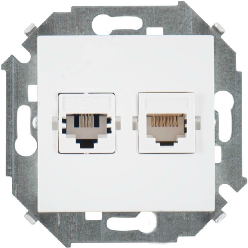

Розетка Simon 1591590-030 Simon 15 Белый ТЛФ + комп (RJ11+RJ45 кат.5е), 1591590-030