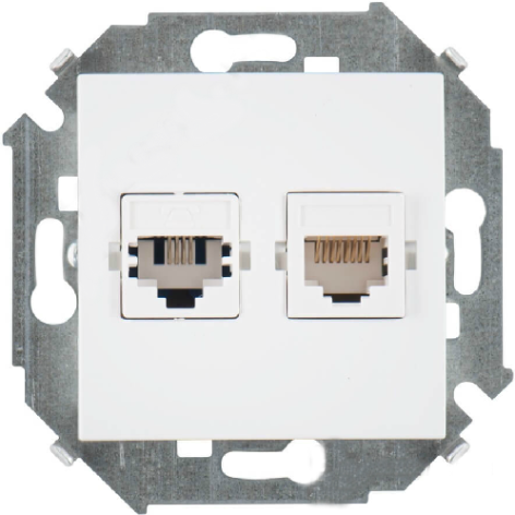 Изображение товара Розетка Simon 1591590-030 внутренняя, 2 разъема, IP20, серия 15