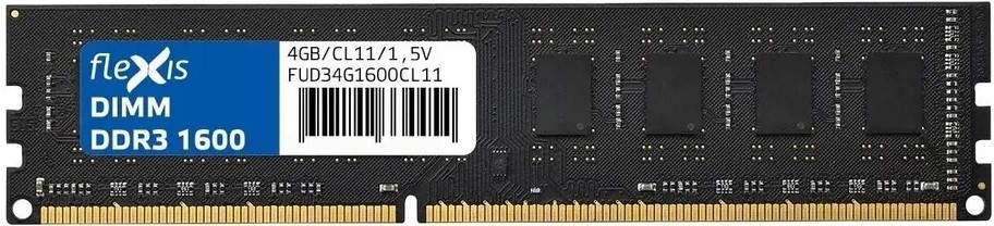 

Модуль памяти DDR3 4GB Flexis FUD34G1600CL11 PC3-12800 1300MHz CL11 1,5V, FUD34G1600CL11