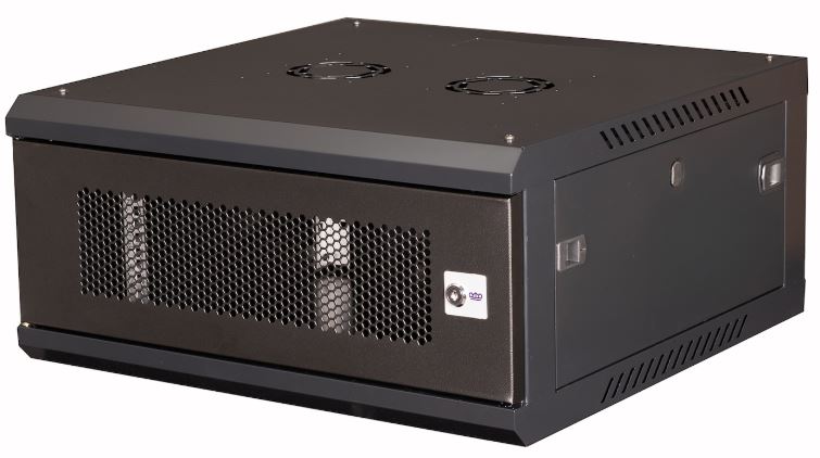 

Шкаф настенный 19", 4U Datarex DR-650101 телекоммуникационный 280x600х600 мм, дверь перфорация,черный, DR-650101