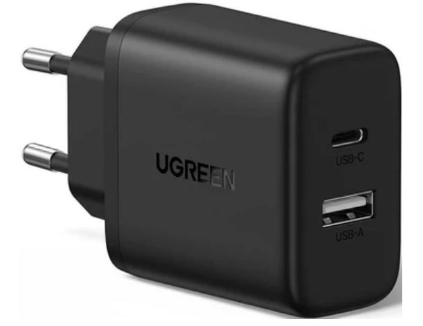 

Зарядное устройство сетевое UGREEN X227 45302_ 20W USB-A+USB-C PD Charger EU. Цвет: черный, X227