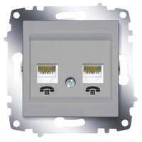 Изображение товара Розетка ABB Cosmo информационная телефонная RJ 11 2 поста IP20