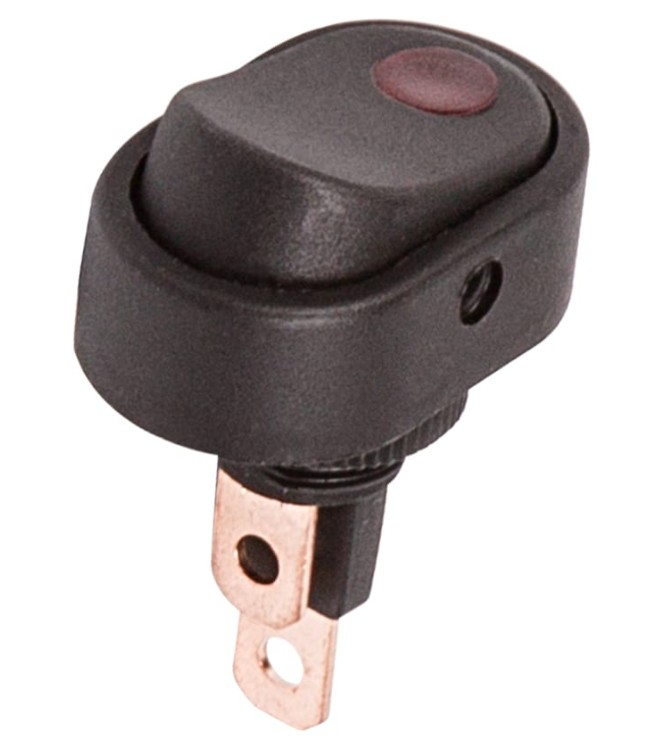 

Выключатель Rexant 36-2715 клавишный 12V 30А (3с) ON-OFF черный ОВАЛ с красной подсветкой (RWB-523, ASW-20D-2), 36-2715