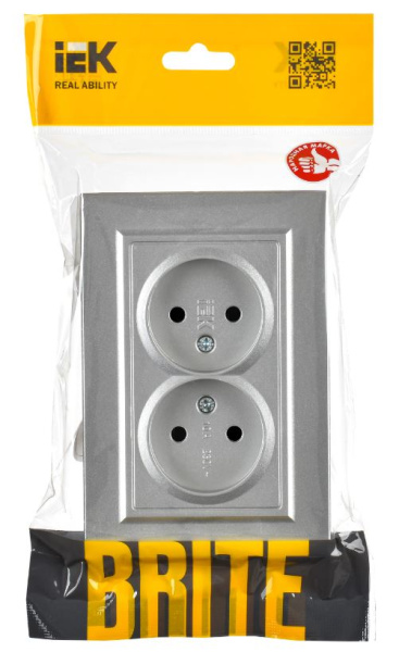 фото Розетка двухместная без заземления в сборе IEK BR-R23-10-K47-F в Казани