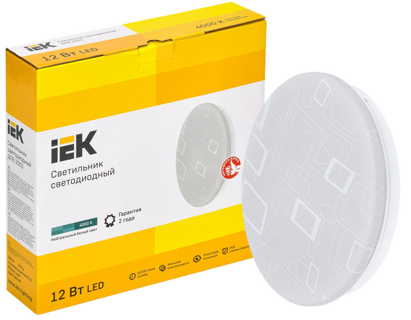 

Светильник светодиодный IEK LDPB0-2003-12-4000-K01 ДПБ 2003 12Вт IP20 4000К круг белый, LDPB0-2003-12-4000-K01